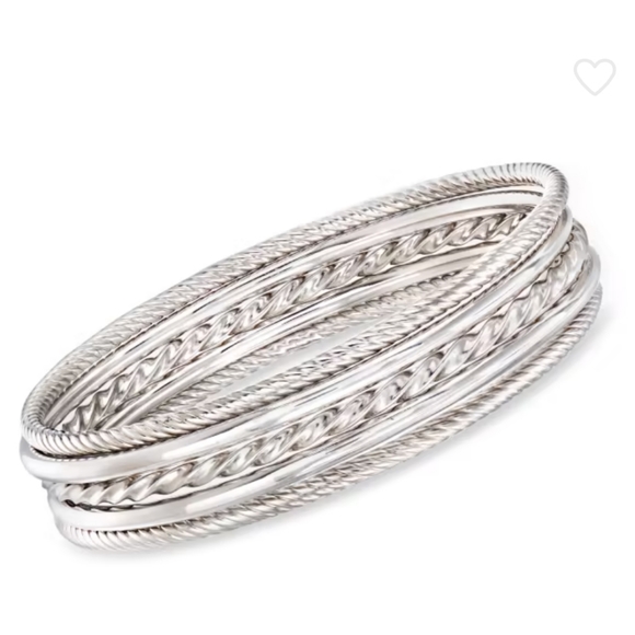 REDUCED! Sterling Silver Jewelry Set: Five Bangle Bracelets BNWT - Picture 1 of 6